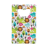 レトロの子供のサファリのライオンの野性生物 クレジットカード栓抜き (正面)