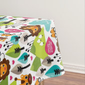 レトロの子供のサファリのライオンの野性生物 テーブルクロス (インサイチュ)