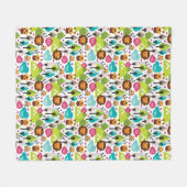 レトロの子供のサファリのライオンの野性生物 フリースブランケット (正面(横))