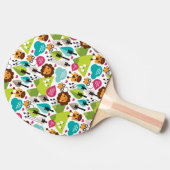 レトロの子供のサファリのライオンの野性生物 卓球ラケット (横)