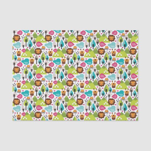 レトロの子供のサファリのライオンの野性生物 薄葉紙 (正面)