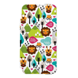 レトロの子供のサファリのライオンの野性生物 iPhone SE/5/5sウォレットケース