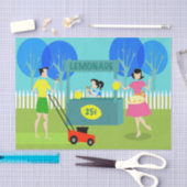 レトロの子供のレモネード立場のティッシュペーパー 薄葉紙 (クラフト)