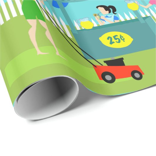 レトロの子供のレモネード立場の包装紙 ラッピングペーパー (ロールコーナー)