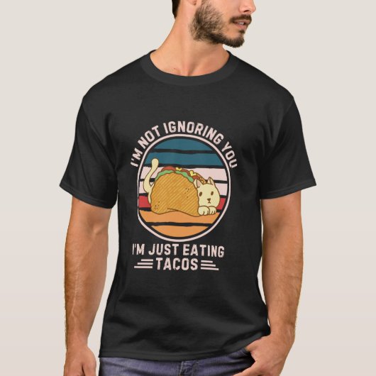 レトロの子猫お前を無視してない食べだ Tシャツ (正面)