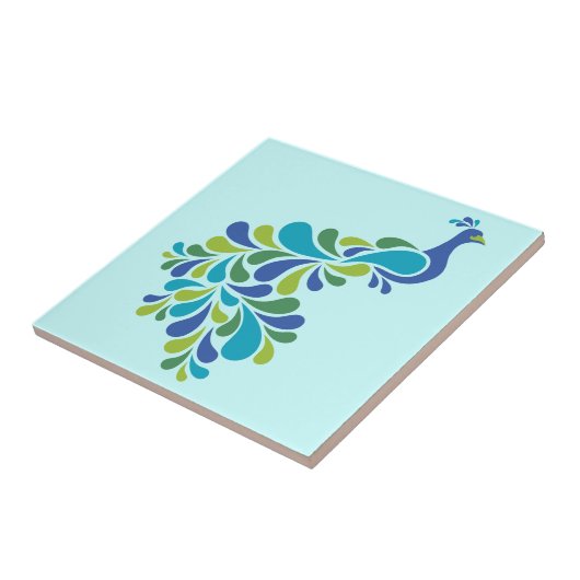 レトロの孔雀 タイル (側面)