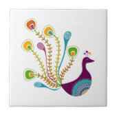 レトロの孔雀 タイル (正面)
