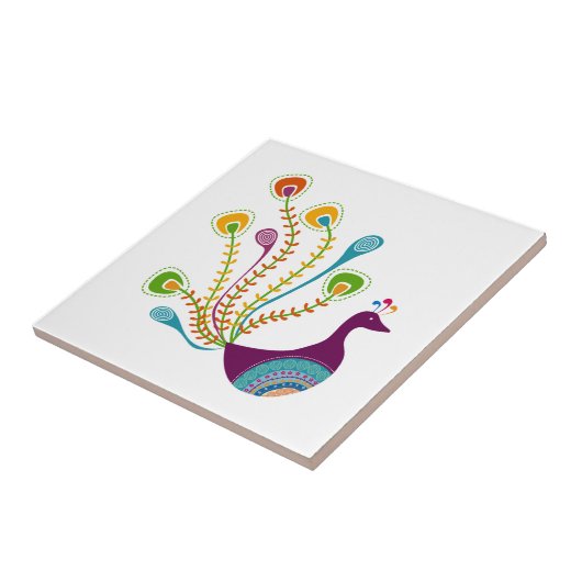 レトロの孔雀 タイル (側面)