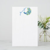 レトロの孔雀 便箋 (スタンド正面)