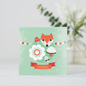 レトロの孤の子供の誕生日の招待 招待状 (スタンド正面)