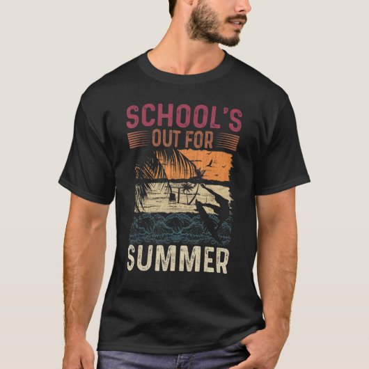 レトロの学校の最後の日の夏Te Tシャツ (正面)