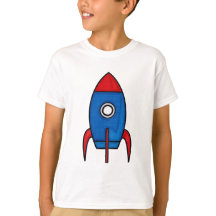 レトロの宇宙ロケットはTシャツをからかいます