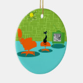 レトロの宇宙時代の子猫のクリスマスのオーナメント セラミックオーナメント (右)