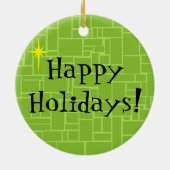 レトロの宇宙時代の子猫のクリスマスのオーナメント セラミックオーナメント (裏面)