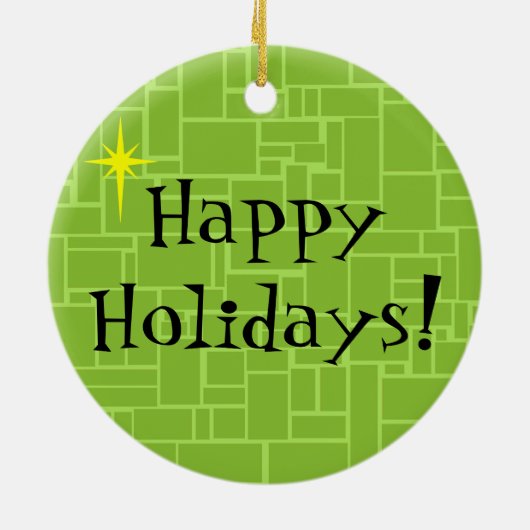 レトロの宇宙時代の子猫のクリスマスのオーナメント セラミックオーナメント (裏面)