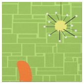 レトロの宇宙時代の子猫の生地 ファブリック (クローズアップ)