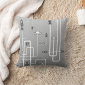 レトロの宇宙飛行の枕 クッション (ブランケット)