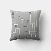 レトロの宇宙飛行の枕 クッション (裏面)