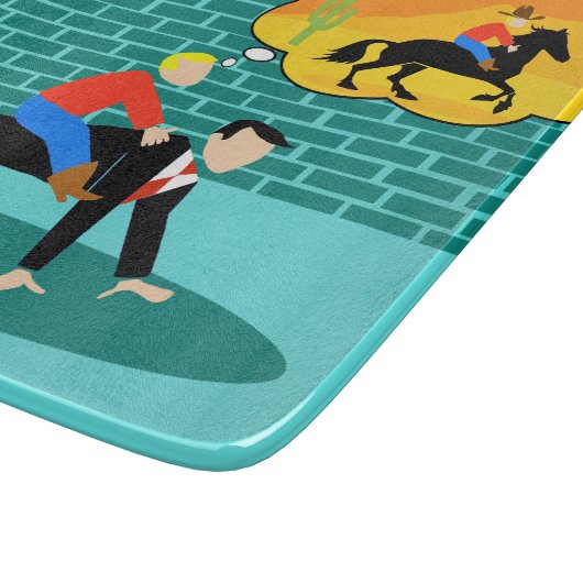 レトロの小さいカウボーイのまな板 カッティングボード (角)