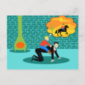 レトロの小さいカウボーイの郵便はがき ポストカード (正面)