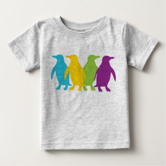 レトロの小さいペンギン ベビーTシャツ