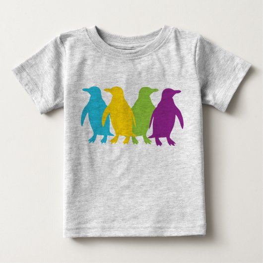 レトロの小さいペンギン ベビーTシャツ (正面)