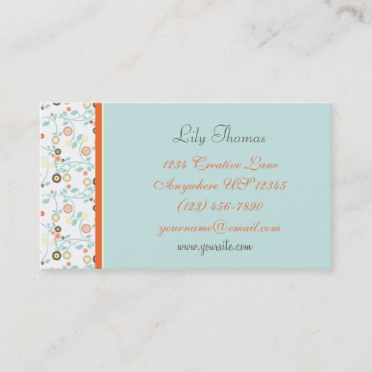 レトロの小さい花の名刺 名刺 (正面)