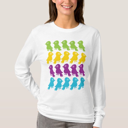 レトロの小さい鳥のヴィンテージのティー Tシャツ (正面)