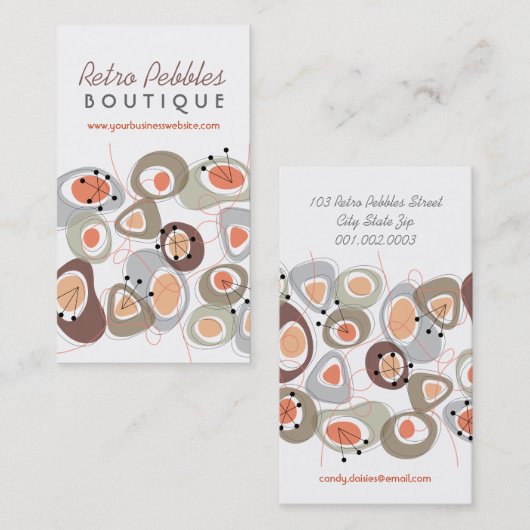 レトロの小石の溶岩の形のビーチパターン素晴しいおもしろい 名刺 (正面/裏面)