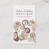 レトロの小石の溶岩の形のビーチパターン素晴しいおもしろい 名刺 (正面)