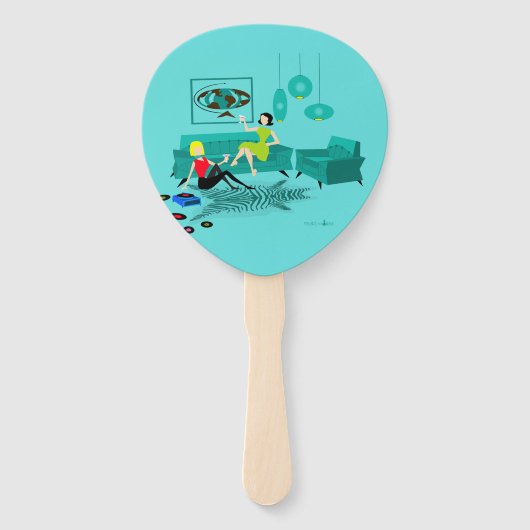 レトロの少女の夜が一連のファン ハンドファン (正面)