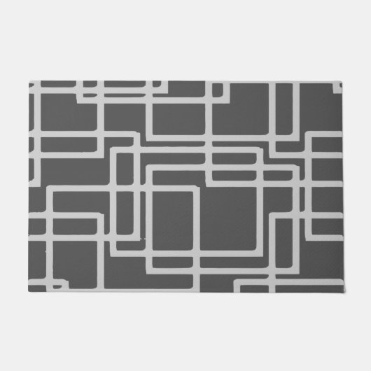 レトロの嵐の灰色のモダンによって白くされる石板の正方形 ドアマット (正面)