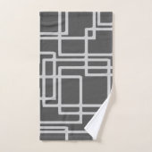 レトロの嵐の灰色のモダンによって白くされる石板の正方形 バスタオルセット (ハンドタオル)