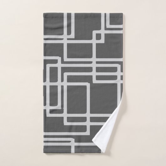 レトロの嵐の灰色のモダンによって白くされる石板の正方形 バスタオルセット (ハンドタオル)