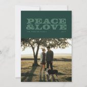 レトロの平和と愛のグリーンワンフォト シーズンカード (正面)