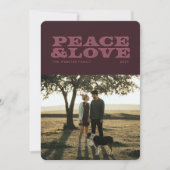 レトロの平和と愛のプラム1枚の写真 シーズンカード (正面)