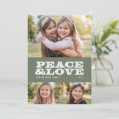 レトロの平和と愛の緑3枚の写真 シーズンカード (スタンド正面)