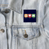 レトロの平和、愛は、ボタンを予約します(暗い) 缶バッジ (インサイチュ)