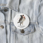 レトロの幸せで意気盛んな結婚式のカップルのギフト 缶バッジ (インサイチュ)