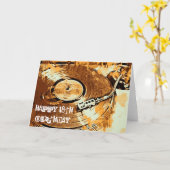 レトロの幸せな第18誕生日の挨拶状 カード (黄色い花)