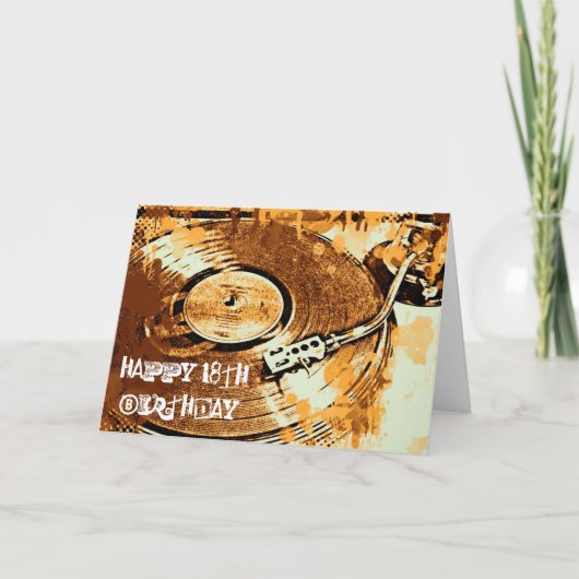 レトロの幸せな第18誕生日の挨拶状 カード (正面)