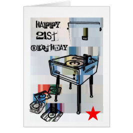 レトロの幸せな第21バースデー・カード