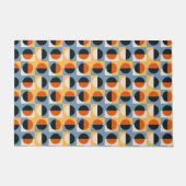 レトロの幾何学円とカラフル正方形 ドアマット (正面)