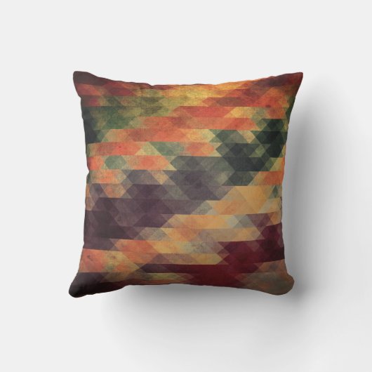 レトロの幾何学的ではっきりしたなストライプの擦り切れたな色 クッション (裏面)