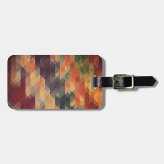 レトロの幾何学的ではっきりしたなストライプの擦り切れたな色 ラゲッジタグ (正面横)
