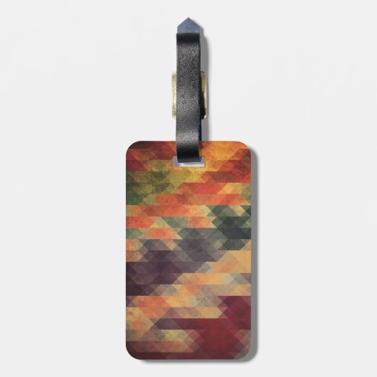 レトロの幾何学的ではっきりしたなストライプの擦り切れたな色 ラゲッジタグ (裏面縦)