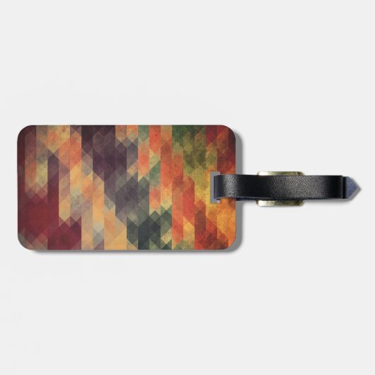 レトロの幾何学的ではっきりしたなストライプの擦り切れたな色 ラゲッジタグ (裏面横)