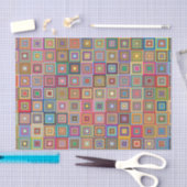 レトロの幾何学的なタイルパターン 薄葉紙 (クラフト)