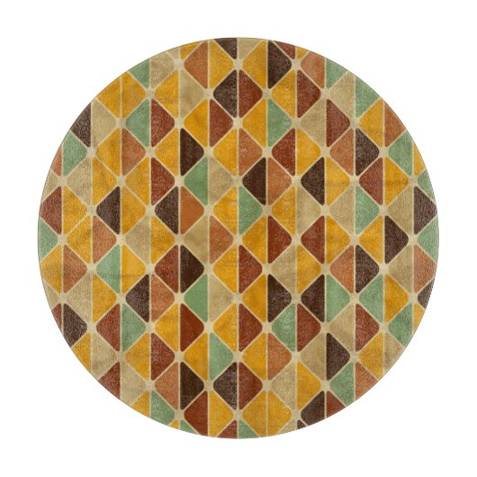 レトロの幾何学的なパターン3 カッティングボード (正面)