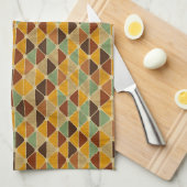レトロの幾何学的なパターン3 キッチンタオル (四つ折り)